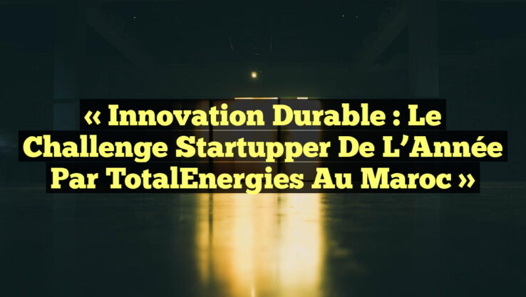 « Innovation Durable : Le Challenge Startupper de l’Année par TotalEnergies au Maroc »
